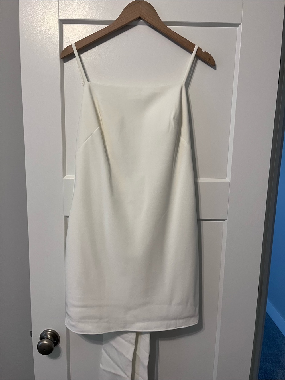 Revelry White Mini Slip Dress with Bow Detail